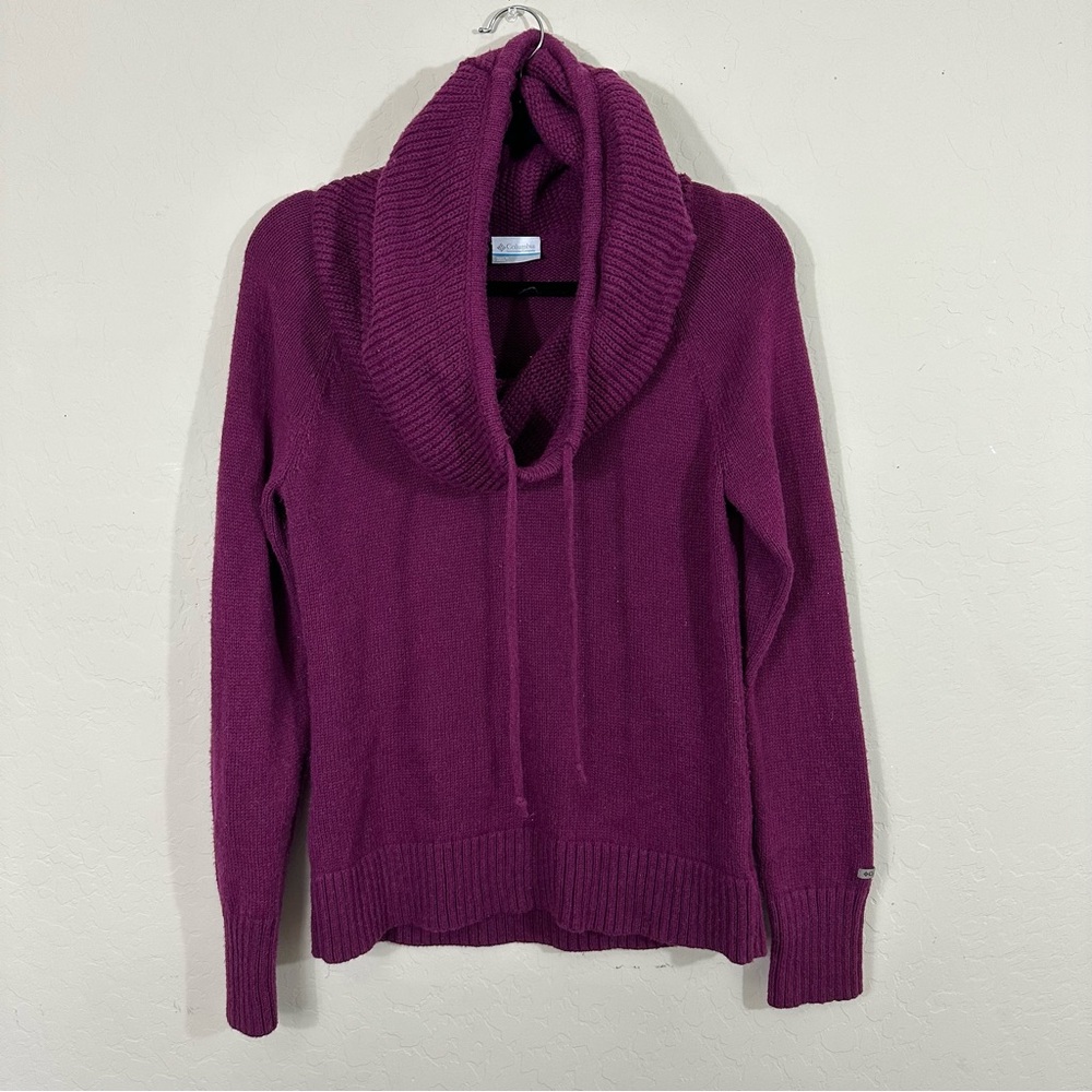 Women’s Large Colombia Purple Long Sleeve Cowl Neck Sweater